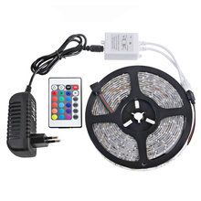 RGB LED Strip Light Waterproof IP65 5m 60LEDs/m 3528 SMD Flexible LED Tape,Power Supply Adapter 2A 12V,IR Remote Controller 2024 - buy cheap