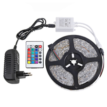 RGB LLEVÓ la Tira Ligera Impermeable IP65 los 5 m 60 60leds/m 3528 SMD Cinta Flexible del LED, fuente de Alimentación adaptador 2A 12 V, Mando a distancia IR 2024 - compra barato