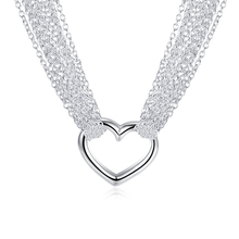 Fashion Multi Layer Heart Chain Necklaces Pendants Jewelry for Women Bohemian 18inch Choker Chain Jewellery Gargantilha 2024 - buy cheap