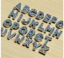 26pcs 8mm A-Z Alloy Full Rhinestone Slide Letters DIY Letters DIY Charm Fit 8mm Pet Collors Necklace Key Chains Bracelets Gift 2024 - buy cheap