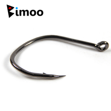 Bimoo 50PCS High Carbon Steel V Shape Catfish Hook Barbed Saltwater Fishing Hooks Black Nickle 8 6 1/0 2/0 3/0 2024 - buy cheap