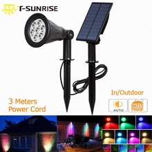 T-SUNRISE Separated Solar 7 LED 7Color Spotlight Waterproof Outdoor Garden Wall Lights Landscape Light for Outdoor/Indoor 2024 - buy cheap