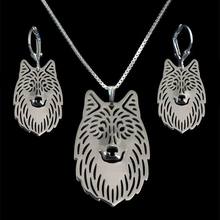 Conjunto de joias femininas de lobo e liga metálica 2024 - compre barato