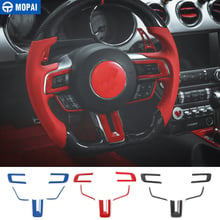 MOPAI ABS Car Interior Steering Wheel Decoration Trim Cover Stickers For Ford Mustang 2015 Up Car Styling 2024 - buy cheap