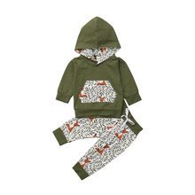 Conjunto de ropa para bebé y niña, Tops con capucha de zorro + vestidos con pantalones largos 2024 - compra barato