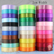 3pcs/lot Colorful 2cm Solid Color Ribbon 25Yards/22M/Roll DIY Candy Box Fitting Handmade Knot Party Decoration 2024 - buy cheap