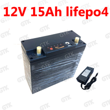Paquete de batería Lifepo4 de 12,8 V, 12V, 15ah, puerto USB, BMS, 4s para inversor de energía solar de 150w y 240w, luz LED de juguete para motocicleta + cargador de 3A 2024 - compra barato