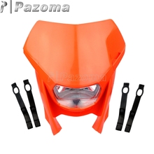 12 v 35 w laranja motocross enduro frente head light sreet lutador motocicleta universal farol para sx exc sxf xcf xcw 200 250 450 2024 - compre barato