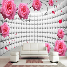 Beibehang-papel tapiz personalizado, decoración del hogar, Bola de pétalos de rosa, papel de pared 3D para TV, papel tapiz fotográfico para paredes 3d 2024 - compra barato