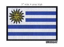 URUGUAY embroidery flag iron on patches military 3" wide black border  for kids 2024 - buy cheap