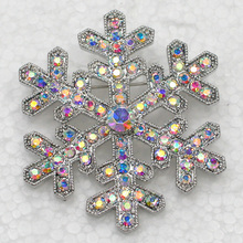 12pcs/lot Wholesale Rhinestone Christmas Snowflake Pin brooches C101926 2024 - buy cheap