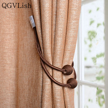 QGVLish 2Pcs Magnet Curtain Hanging Belt Ball Ropes Buckle Tieback Straps Curtain Accessories Bind Clips Buckle Curtain Holder 2024 - buy cheap