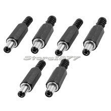 10 pces preto plástico capa 5.5x2.1mm / 5.5x2.5mm macho dc plugue de alimentação conector s680 2024 - compre barato