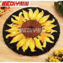 Hot! Latch Hook Rug Kits DIY Needlework Unfinished Crocheting Rug Yarn Cushion Mat Embroidery Carpet Rug Sunflowers Home Decor 2024 - buy cheap