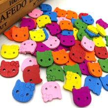 25/50/100pc Mix Cat Wood Buttons 20x19mm Scrapbooking Sewing Craft WB365 2024 - buy cheap