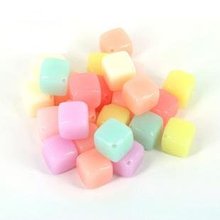 18MM 150G/25Pcs Mix Color Jelly Square Acrylic Beads Loose Plastic Bead Jewelry Accessories Findings 2024 - купить недорого