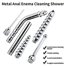 Bidet Faucets Rushed Anal Douche Shower Cleaning Enemator With 3 Styles Head Plug Enema Metal Anal Cleaner Butt Plugs Tap 2024 - buy cheap