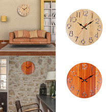 Vintage Rustic Wooden Quartz Needle Clocks Wall Clock Antique Shabby Retro Wall Watches Wood Decoration Home Kitchen Room Decor 2024 - buy cheap