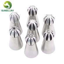 7PCS Cupcake Stainless Steel Russian Ball Nozzles Flower Fondant Icing Piping Tips Cream Torch Pastry Tube Cake Decorating Tools 2024 - buy cheap