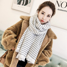New arrival fashion winter long temperament soft fresh plaid scarf comfortable warm women thick knit cute trend couple shawl 2024 - buy cheap