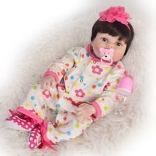 Cute 23 Inch Full Silicone Baby Doll 100% Handmade Lifelike Reborn Babies Girl Toy For Kid Christmas Gift Bedtime Playmate 2024 - buy cheap