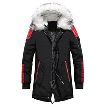 2020 Winter Jacket Men Fur Collar Hooded Oversized Black Long Parka Coats Pu Thicken Windproof Warm Jackets Outerwear 2024 - buy cheap