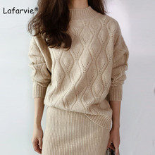Lafarvie Cashmere Blended Knitted Sweater Women Autumn Winter Turtleneck Hollow Pullover Female Argyle Pattern Loose Sweter 2024 - buy cheap