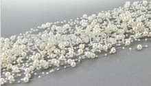 wedding party flower decoration bride hair decoration Ivory color pearl bead chain garland 30pcs(36m)/Lot 2024 - buy cheap