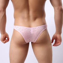 Bikini sexy lace Mens Brief underwear sheer panties Men's see through gay underwear ulti low penis sheath Nylon briefs for men 2024 - buy cheap