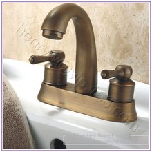 L16603 - Luxury Deck Mounted Bronze Color Brass Material Hot & Cold Water Dual Handle Basin Tap 2024 - buy cheap