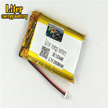 Bateria de polímero de lítio recarregável, 1.0mm, conector de 2 pinos, 103448 3.7v, 2000mah, mp3, mp4, mp5, brinquedos pequenos 2024 - compre barato