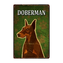 [ Kelly66 ]  Dogs Doberman Metal Sign Tin Poster Home Decor Bar Wall Art Painting 20*30 CM Size y-2214 2024 - buy cheap