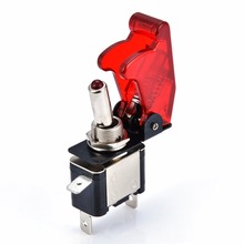 New Mini Electric Toggle Switches 12V 20A Mayitr Racing Car Vehicle ON/OFF Light Rocker Switch & Red Cover For Chassis Fog Lamps 2024 - buy cheap