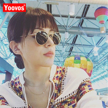 Yoovos 2019 Brand Designer Round Sunglasses Women Vintage Eyewear Luxury Metal Classic Sun Glasses Driving Oculos De Sol Gafas 2024 - buy cheap