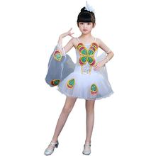 Children's modern dance girls insects flying costumes children's stage performance small butterfly with wings dance costume 2024 - buy cheap