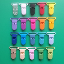 Free Shipping 50pcs 25mm D Shape Kam Plastic Dummy Pacifier Clip Suspender Clip Soother Clip alligator Clip Mixed 20 Colors 2024 - buy cheap