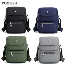 Yoofish bolsas mensageiro masculinas, estilo simples, de ombro, bolsa de lona, estilo casual e casual 2024 - compre barato