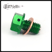 Billet Aluminum Magnetic Oil Drain Plug Bolt For KAWASAKI KX65 KX85 KX100 KX125 KX250 KX500 KX250F KX450F SB250 KLX250 D-TRACKER 2024 - buy cheap
