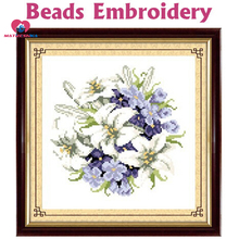 25cm x 25cm Partial beadwork kit winter flower 11CT counted Accurate printed fabric cross stitch Beads embroidery set 2024 - buy cheap