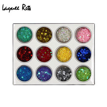 12pcs Star Heart Flower Glitter Flakes Nail Art Decorations For Acrylic 3D/UV Gel Rhinestone & Decoration 2024 - buy cheap