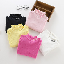2018 New Girls Sweaters Fashion Cotton Kids Knitwear Pullovers Slim Bow Girls Outerwear Turtleneck Sweater BC362 2024 - buy cheap