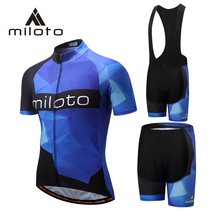 Miloto-camisa de ciclismo curta + bermuda, conjunto de roupa para ciclismo, bicicleta mtb esporte, roupas de ciclismo 2024 - compre barato
