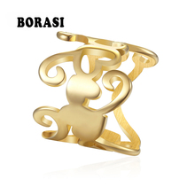 BORASI-anillo de acero inoxidable para mujer, sortija, Color dorado, talla 6-9, 316L, elegante, para boda 2024 - compra barato
