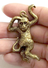 Exquisite Collectible Decoration Old Brass Carved Lovely Monkey Lucky Statue Pendant 2024 - buy cheap