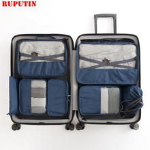 Ruputín-7 unids/set, organizador de equipaje de viaje, bolsa de almacenamiento de ropa, bolsa de artículos de tocador cosméticos impermeable de alta calidad, accesorios de viaje 2024 - compra barato