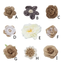 1pc  Flower Handmade Jute Hessian Burlap Flowers Rose Shabby Chic Craft DIY Birthday Party Supplies 2024 - buy cheap