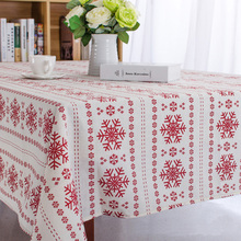 Mantel De lino y algodón con estampado navideño Diseño De copo De nieve, cubierta De mesa personalizada De cualquier tamaño, CT 2024 - compra barato
