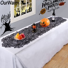OurWarm Хэллоуин украшение стола паук веб-стол бегун партии DIY украшения бесшовные один кусок дизайн 51x203cm 2024 - купить недорого