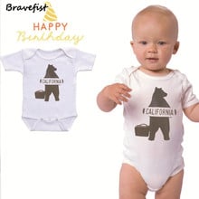 Cotton Shot Sleeve Infant One Piece Baby Bodysuit For 0-24Months Cute Baby Clothes Jumpsuits Outfit Baby Body California Bear 2024 - buy cheap