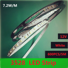 White Light5M/roll 600 led SMD 3528 LED Strip Light No Waterproof Flexible home Automobile Decoration Free shipping 2024 - buy cheap